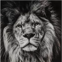 Countryfield schilderij glas sarabi leeuw 80x80cm zwart, wit kopen?