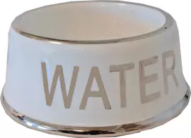 Hondenwaterbak wit/zilver ”WATER”, 18 cm. kopen?