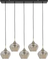 Light & Living hanglamp glas rakel vijf-lichts smoke brons 104x20x120cm zwart - afbeelding 1