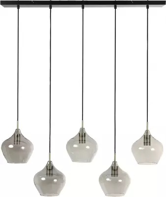 Light & Living hanglamp glas rakel vijf-lichts smoke brons 104x20x120cm zwart - afbeelding 2