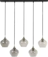 Light & Living hanglamp glas rakel vijf-lichts smoke brons 104x20x120cm zwart - afbeelding 2