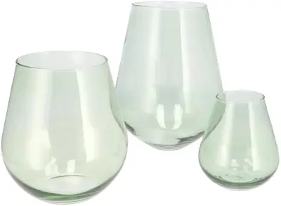 Daan Kromhout Design vaas glas mira 20x22cm groen - afbeelding 3