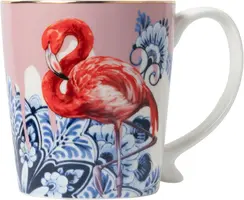 Heinen Delfts Blauw mok keramiek mandala flamingo 8.5x9.5cm delfts blauw  kopen?