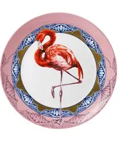 Heinen Delfts Blauw wandbord keramiek mandala flamingo 31cm delfts blauw kopen?
