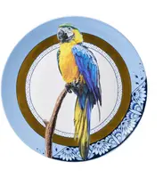 Heinen Delfts Blauw wandbord keramiek mandala papegaai 31cm delfts blauw kopen?