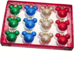 Kurt S. Adler kunststof kerstbal disney mickey mouse 5cm multi 12 stuks kopen?
