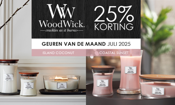 25% korting op WoodWick geuren van de maand
