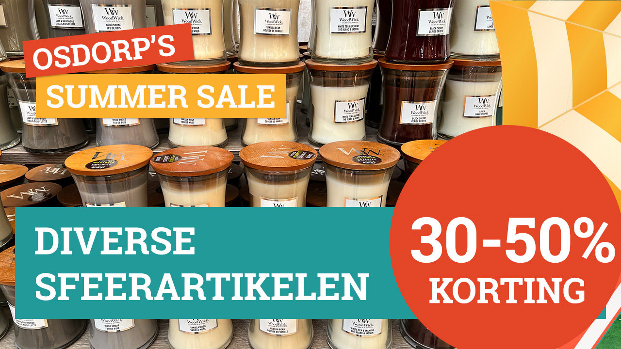 30-50% korting op sfeerartikelen