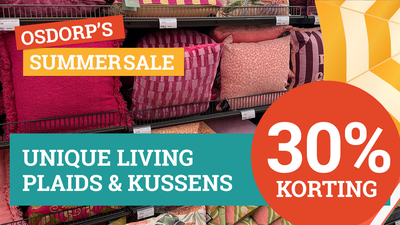 Unique Living plaids en kussens 30% korting