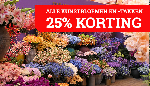 25% korting op kunstplanten en takken