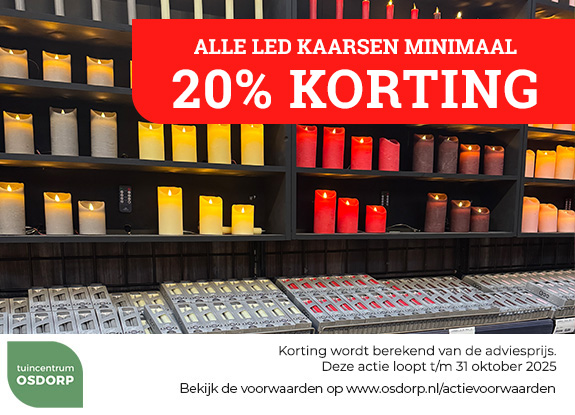 20% korting opLED kaarsen