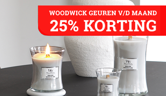 25% korting op WoodWick geuren van de maand