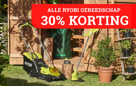 30% korting op Ryobi gereedschap