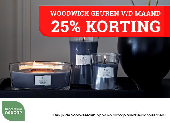 25% korting op WoodWick geurkaarsen