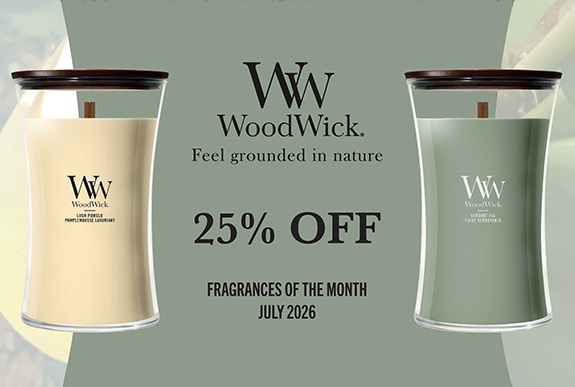 25% korting op WoodWick geuren van de maand