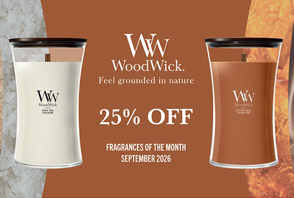 25% korting op WoodWick geuren van de maand