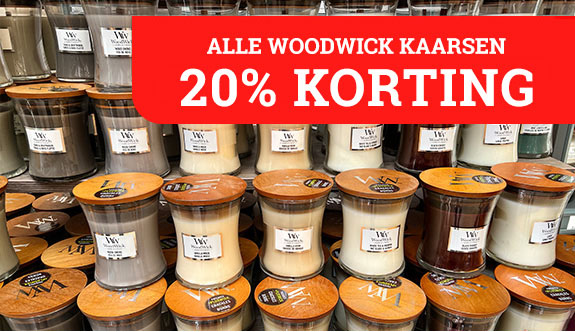 20% korting op WoodWick kaarsen