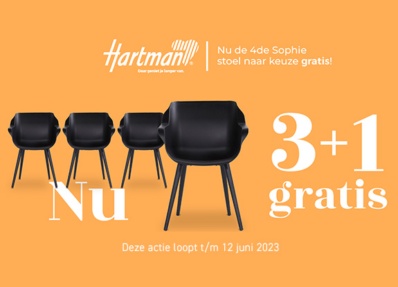 Actie: Sophie stoelen 3+1 gratis