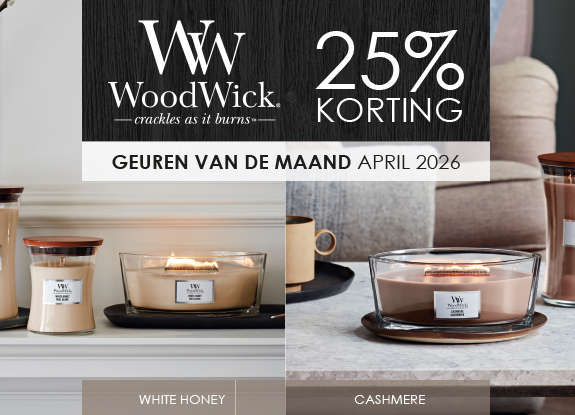 25% korting op WoodWick geuren van de maand