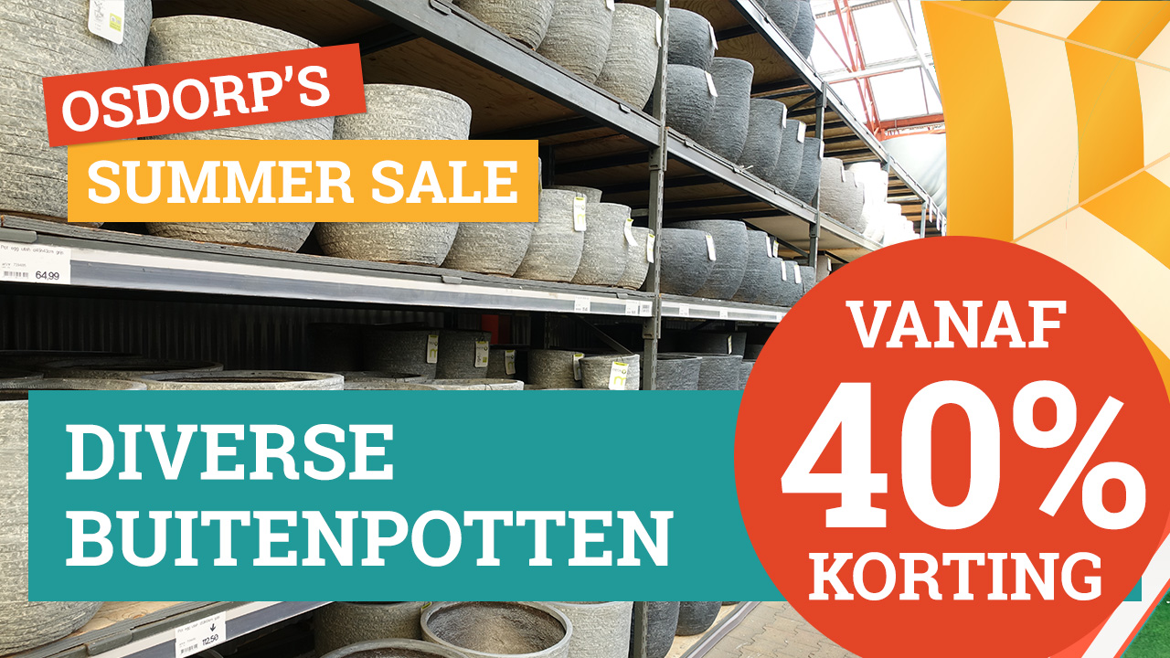 Veel buitenpotten vanaf 40% korting