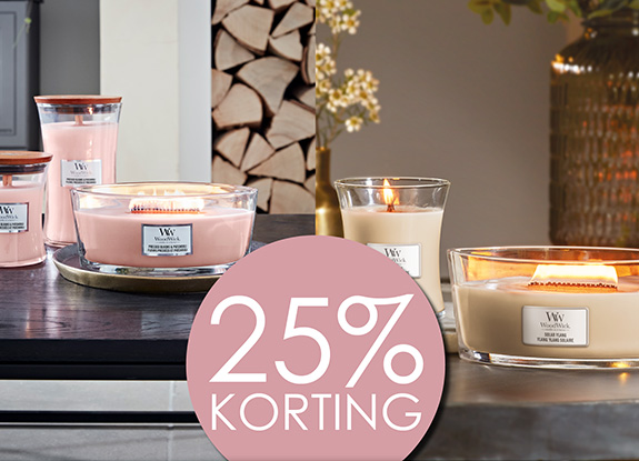 25% korting op WoodWick geuren van de maand