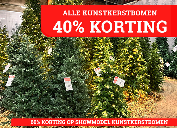 40% korting op kunstkerstbomen