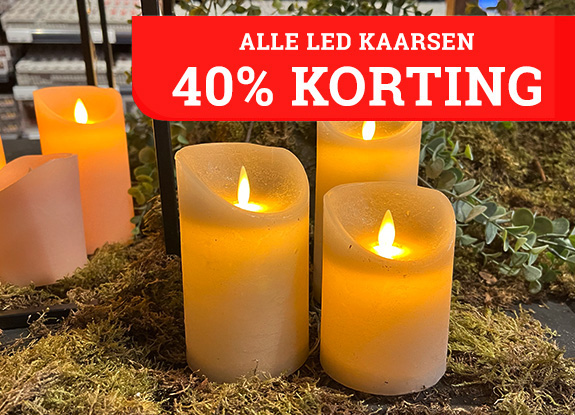 40% korting op led kaarsen