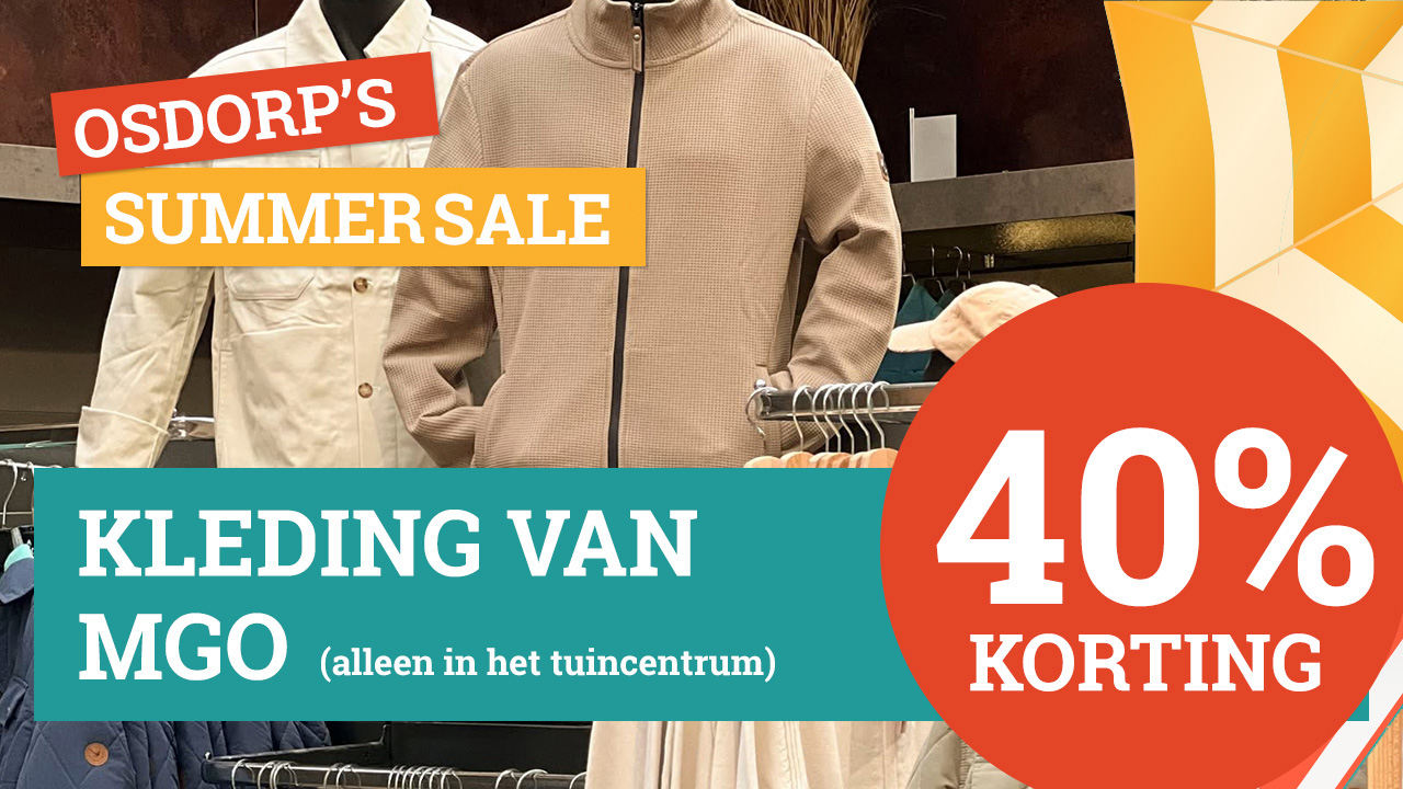 40% korting op MGO kleding