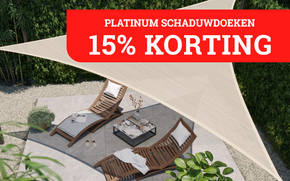 15% korting op Platinum schaduwdoeken