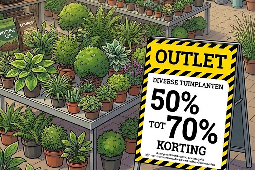 50-70% korting op outletplanten