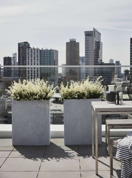 Een DIY terrasafscheiding met een Capi Lux plantenbak