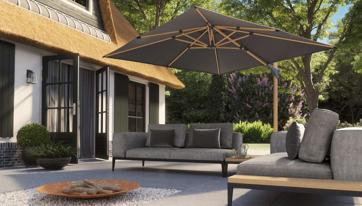 luxe platinum parasol antraciet