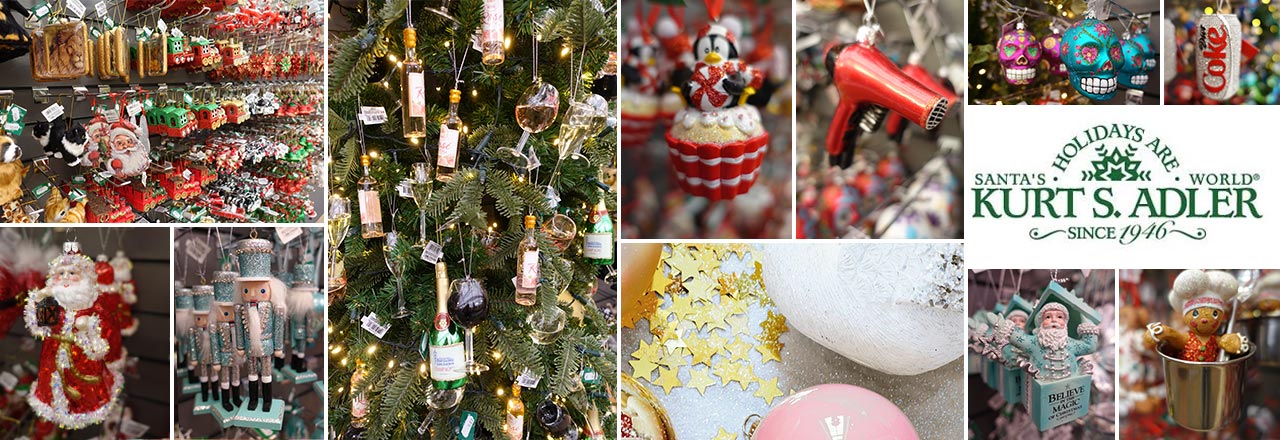 Bijzondere kerstballen van Kurt S. Adler in de kerstshow bij tuincentrum Osdorp in Amsterdam