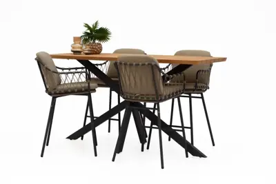 4 Seasons Outdoor barset prado teak prego antraciet - afbeelding 1