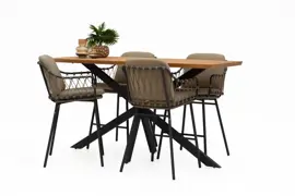 4 Seasons Outdoor barset prado teak prego antraciet - afbeelding 1
