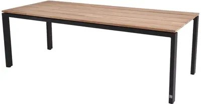 4 Seasons Outdoor dining tuintafel goa teak 280x95x74cm antraciet - afbeelding 1