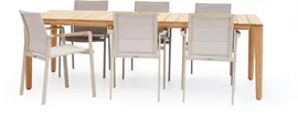 4 Seasons Outdoor diningset liam cortina latte - afbeelding 1
