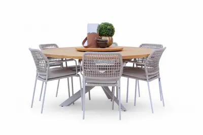 4 Seasons Outdoor diningset prado barista frost grey - afbeelding 1