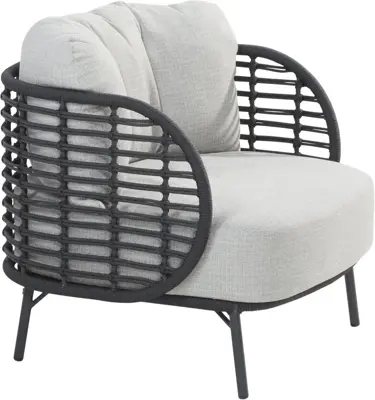 4 Seasons Outdoor lounge tuinstoel fabrice antraciet - afbeelding 4