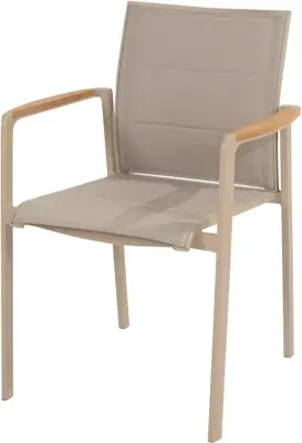 4 Seasons Outdoor stapelbare dining tuinstoel cortina latte - afbeelding 1