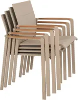 4 Seasons Outdoor stapelbare dining tuinstoel cortina latte - afbeelding 3