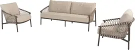 4 Seasons Outdoor stoel-bank loungeset allora 3-zits terre - afbeelding 1