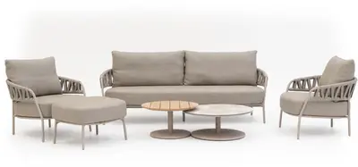 4 Seasons Outdoor stoel-bank loungeset calma latte - afbeelding 1