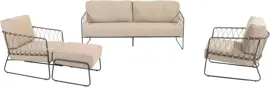 4 Seasons Outdoor stoel-bank loungeset prego antraciet - afbeelding 1