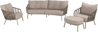 4 Seasons Outdoor stoel-bank loungeset puglia 3-zits latte - afbeelding 1