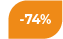 74% korting