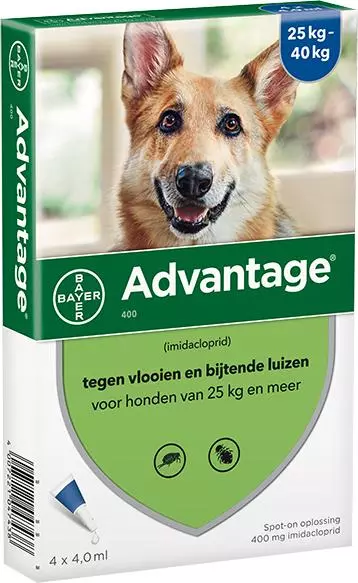 advantage parasietbehandeling hond 400 25-40kg 4 pip