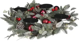 Adventkrans Benton Ø 50cm rood - afbeelding 1