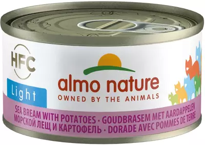 almo nature hfc cat light zeebrasem/aardappel 70 gr - afbeelding 2