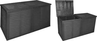 Ambiance kussenbox kunststof 155x66x80cm zwart